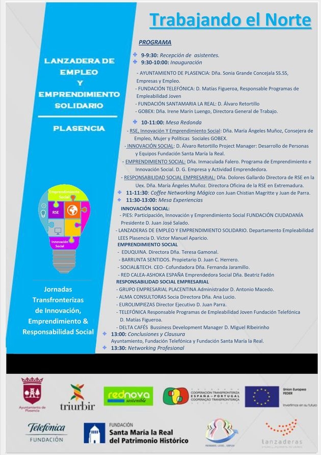 Jornadas Transfronterizas de Innovación, Emprendimiento & Responsabilidad Social: “TRABAJANDO EL NORTE” (Plasencia, 26/03/2015)